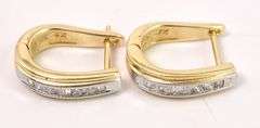 Dazzling Diamond Hoop Earrings in 14K Yellow Gold