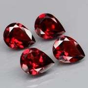 Premium 6.64ct pear cut cherry red Garnet set