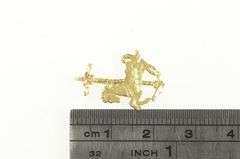 14K Yellow Gold Diamond Cut Carousel Horse Ornate Animal Charm/Pendant