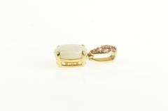 14K Yellow Gold Opal Pink Topaz Cluster Vintage Statement Pendant