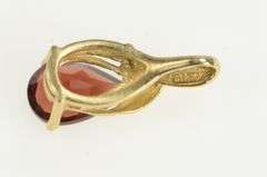 10K Yellow Gold Pear Garnet Diamond Accent Vintage Pendant