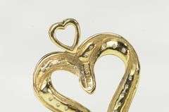 10K Yellow Gold Diamond Heart Love Symbol Vintage Romantic Pendant