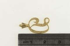 14K Yellow Gold D Cursive Letter Initial Name Monogram Charm/Pendant