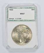 MS67 1922 Peace Silver Dollar - PCI Graded