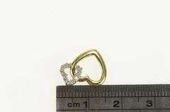 10K Yellow Gold Interlocked Hearts Love Symbol Diamond Pendant