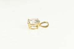 10K Yellow Gold Round Solitaire Classic Simple Vintage Pendant