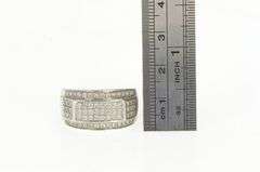10K White Gold 0.70 Ctw Diamond Pave Men's Wedding Band Ring