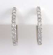 Sparkling 14K WG Hoops with Diamonds
