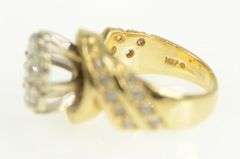 14K Yellow Gold 1.40 Ctw Diamond Cluster Engagement Ring