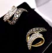 Astounding Swirl Diamond Earrings in 14K Yellow Gold