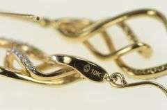 10K Yellow Gold Diamond Layered Twist Spiral Statement Earrings
