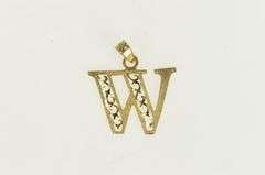 10K Yellow Gold W Filigree Letter Monogram Name Initial Pendant