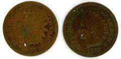 2 Different Rare Date Indian Head Cents: 1871 & 1876