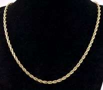 Charming Rope Chain Necklace in 14K Yellow Gold