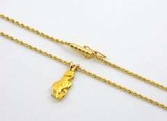 14K Rope Necklace with 22K Nugget Pendant