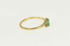 10K Yellow Gold Oval Natural Emerald Diamond Accent Vintage Ring