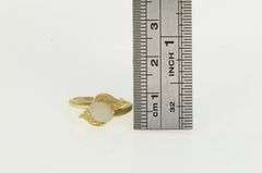 14K Yellow Gold Natural Opal Oval Ornate Bypass Vintage Ring