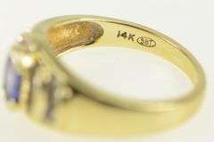 14K Yellow Gold Oval Tanzanite Diamond Accent Statement Ring