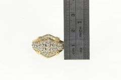 10K Yellow Gold Retro Diamond Vintage Cluster Statement Ring