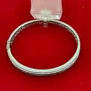 CERTIFIED BRAND NEW 14K WHITE GOLD AND DIAMOND BANGLE BRACELET