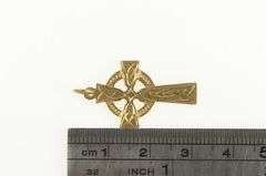 14K Yellow Gold Celtic Knot Cross Ornate Faith Symbol Charm/Pendant