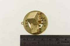 14K Yellow Gold 1960's Our Home Sweet Home Vintage Ruby Charm/Pendant