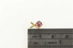 14K Yellow Gold Round Natural Ruby Solitaire Vintage Pendant