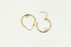14K Yellow Gold 15.0mm Hoop Filigree Accent Hoop Earrings