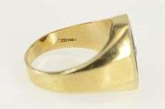 14K Yellow Gold Oval Carved Carnelian Diamond Vintage Men's Ring