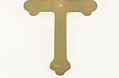 14K Yellow Gold 0.60 Ct Diamond Ornate Cross Christian Pendant