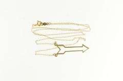 14K Yellow Gold Arrow Symbol Vintage Statement Chain Necklace