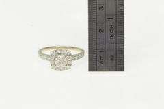 14K White Gold 1.81 Ctw Cushion Diamond Halo Engagement Ring