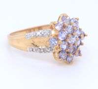 10KT Yellow gold Cluster Ring