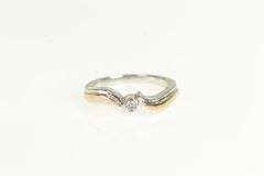 10K White Rose Gold Diamond Bypass Promise Engagement Ring