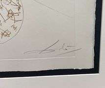 Rare Salvador Dali Hand Signed Original Dry Point Etching Circa 1969
