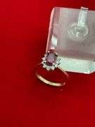 LADIES 14K GOLD DIAMOND AND RUBY RING