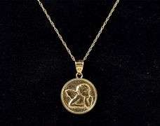 Heavenly 14K Yellow Gold Angle Pendant Necklace