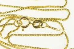 14K Yellow Gold 0.8mm Box Link Classic Square Chain Necklace