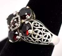 Sterling Silver Red Garnet Gemstone Ring