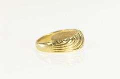 14K Yellow Gold Diamond Curvy Design Vintage Wedding Band Ring