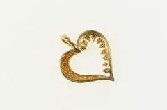 14K Yellow Gold Diamond Heart Vintage Love Symbol Classic Pendant