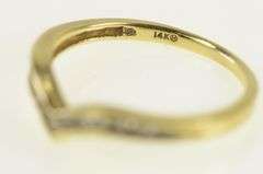 14K Yellow Gold Diamond Chevron Contour Wedding Band Ring