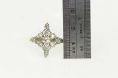 14K White Gold 0.50 Ctw Diamond North Star Cluster Statement Ring