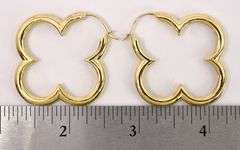 Vermeil Clover Hoop Earrings in Sterling Silver