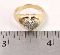 Marvelous Diamond Heart Ring in 14K Yellow Gold