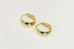 10K Yellow Gold 18.8mm Wide Curved Statement Hoop Earrings