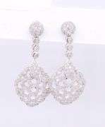 Sparkling White Gold Diamond Dangle Earrings