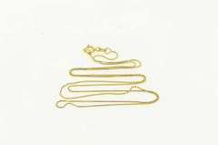 14K Yellow Gold 0.5mm Square Chain Vintage Classic Box Link Necklace