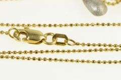 14K Yellow Gold Tri Tone Tear Drop Fringe Ball Chain Link Necklace