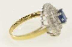14K Yellow Gold Oval Sapphire Diamond Tiered Halo Engagement Ring